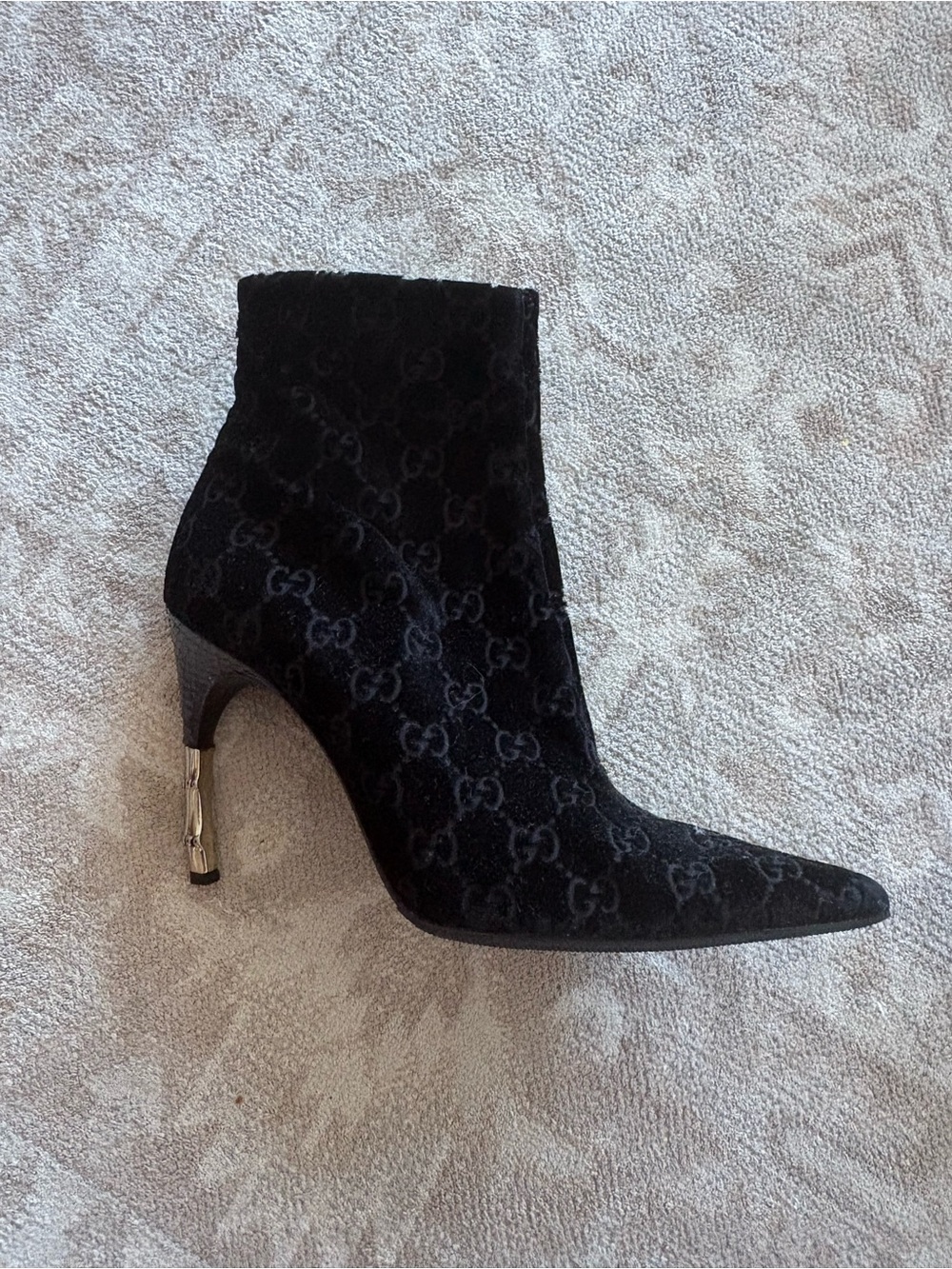 Gucci by Tom ford fall winter 2004 velvet GG monogram boot